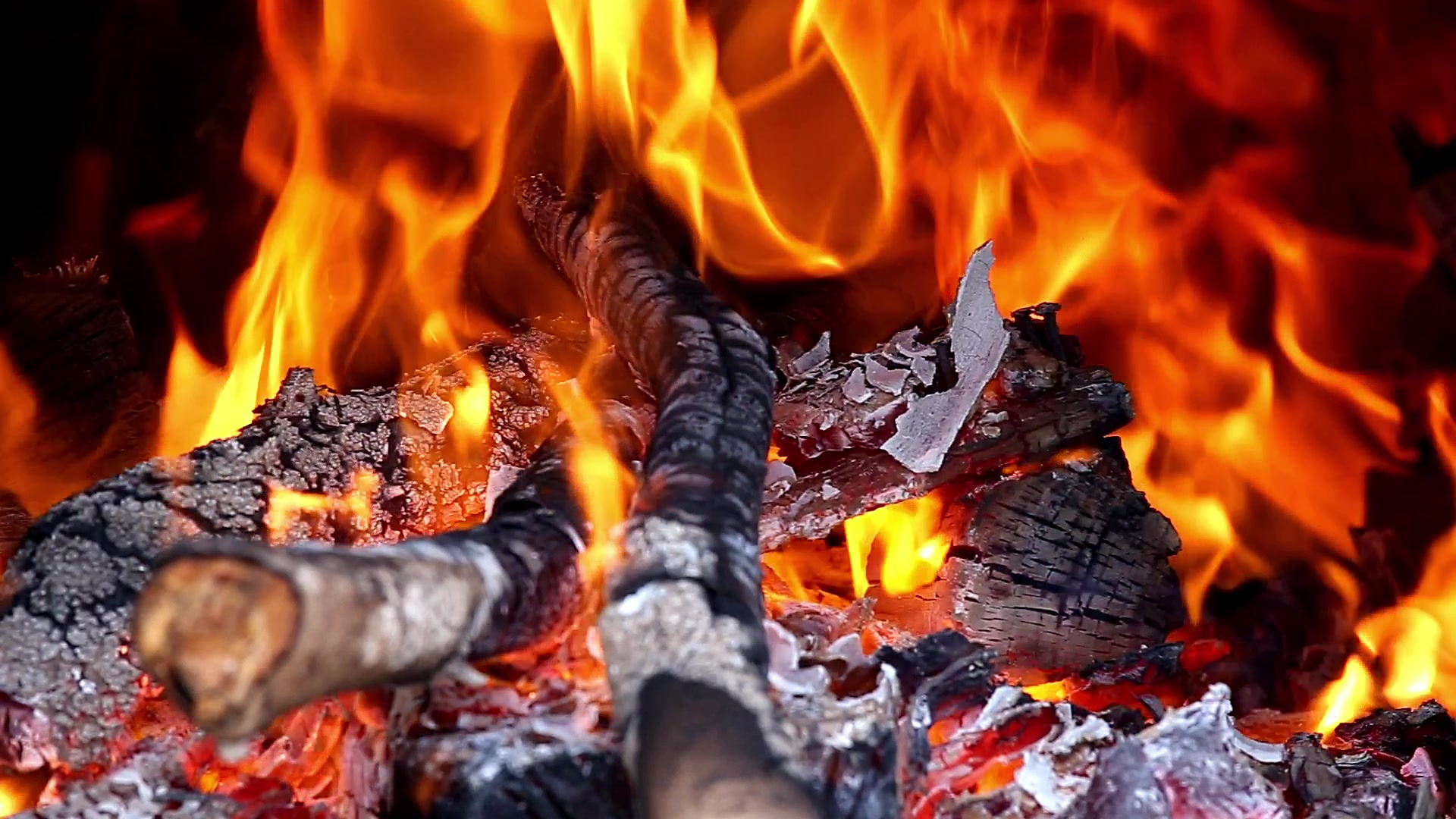 wood-burning fire