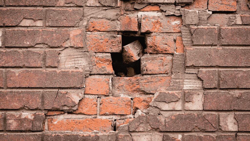 loose brick and mortar