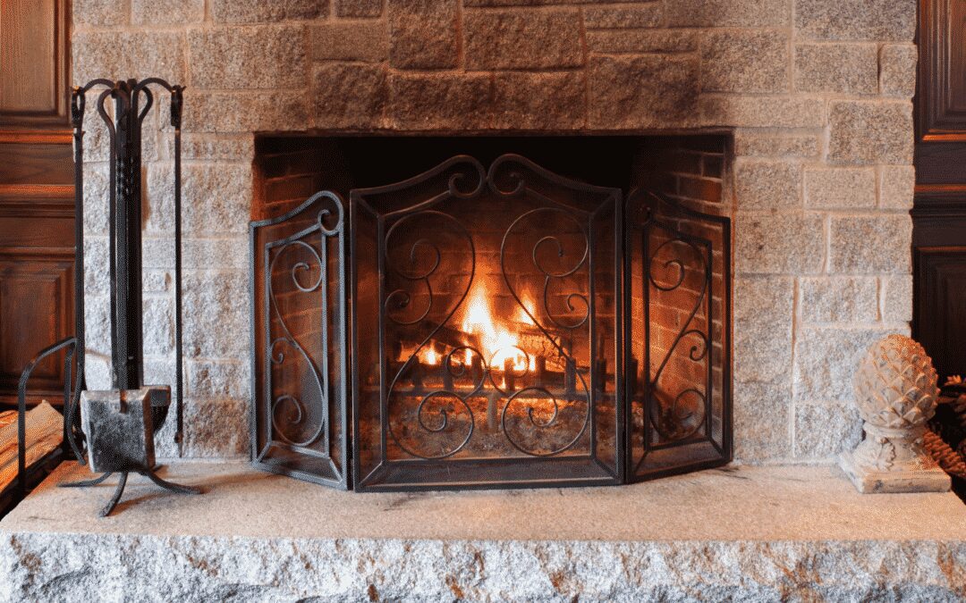 Wood-Burning Fireplace and Mantle