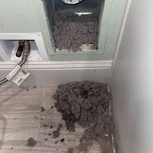 Customer During Dryer Vent Cleaning