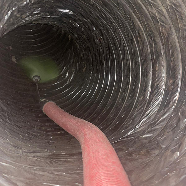 during customer's air duct cleaning